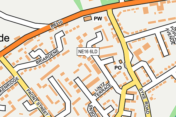 NE16 6LD map - OS OpenMap – Local (Ordnance Survey)
