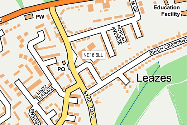 NE16 6LL map - OS OpenMap – Local (Ordnance Survey)