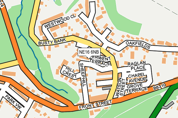 NE16 6NB map - OS OpenMap – Local (Ordnance Survey)