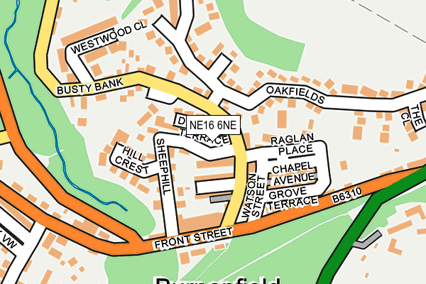 NE16 6NE map - OS OpenMap – Local (Ordnance Survey)