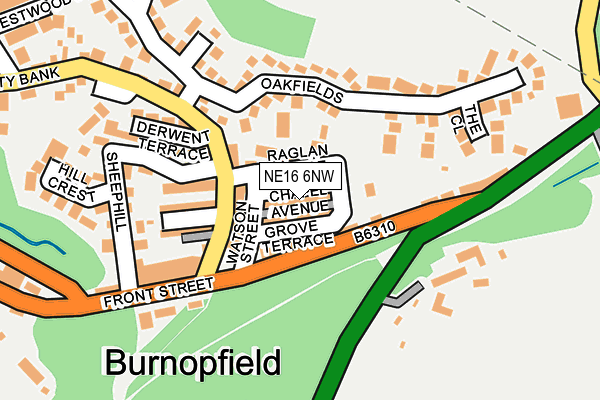 NE16 6NW map - OS OpenMap – Local (Ordnance Survey)