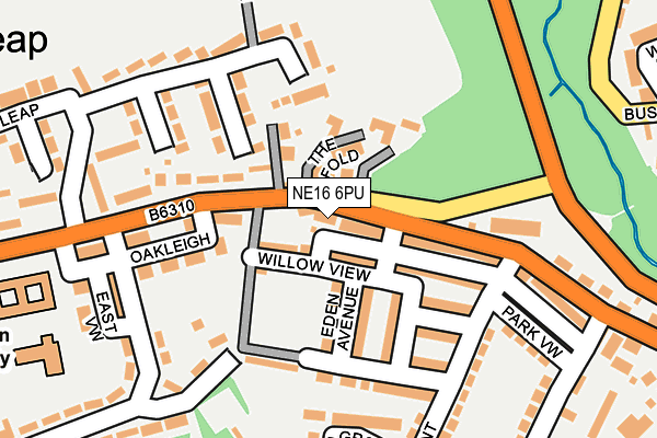 NE16 6PU map - OS OpenMap – Local (Ordnance Survey)