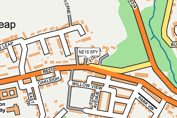 NE16 6PY map - OS OpenMap – Local (Ordnance Survey)