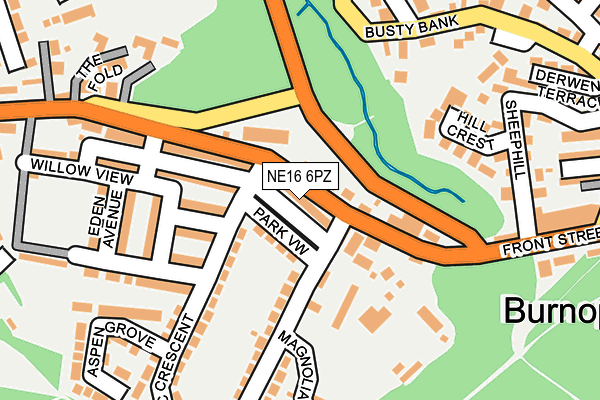 NE16 6PZ map - OS OpenMap – Local (Ordnance Survey)