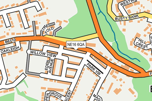 NE16 6QA map - OS OpenMap – Local (Ordnance Survey)