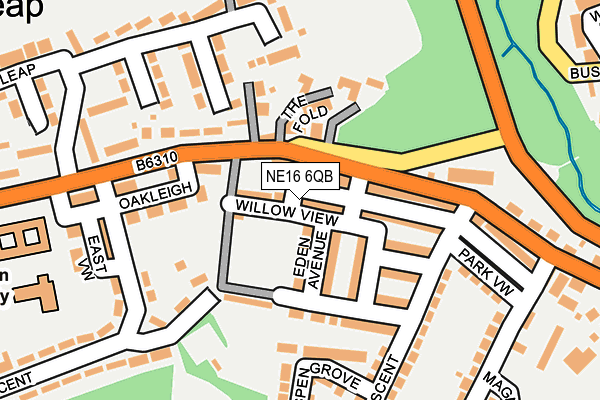 NE16 6QB map - OS OpenMap – Local (Ordnance Survey)