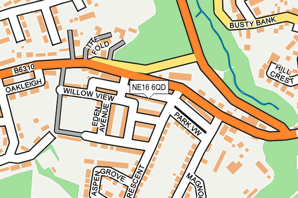 NE16 6QD map - OS OpenMap – Local (Ordnance Survey)