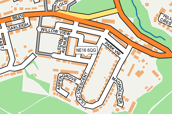 NE16 6QG map - OS OpenMap – Local (Ordnance Survey)