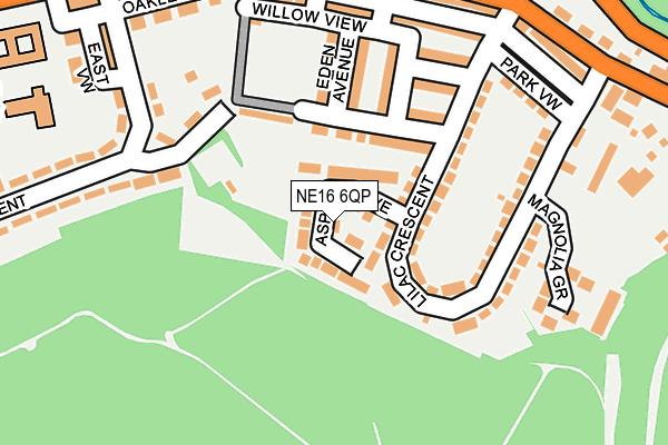 NE16 6QP map - OS OpenMap – Local (Ordnance Survey)