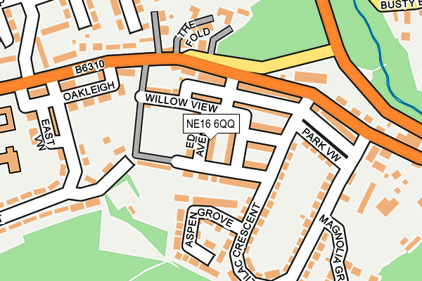 NE16 6QQ map - OS OpenMap – Local (Ordnance Survey)