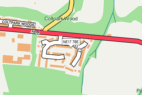 NE17 7BE map - OS OpenMap – Local (Ordnance Survey)