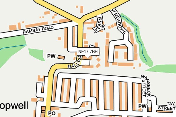 NE17 7BH map - OS OpenMap – Local (Ordnance Survey)