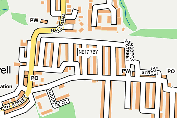NE17 7BY map - OS OpenMap – Local (Ordnance Survey)