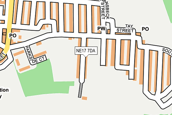 NE17 7DA map - OS OpenMap – Local (Ordnance Survey)