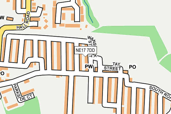 NE17 7DD map - OS OpenMap – Local (Ordnance Survey)