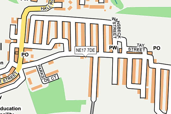 NE17 7DE map - OS OpenMap – Local (Ordnance Survey)