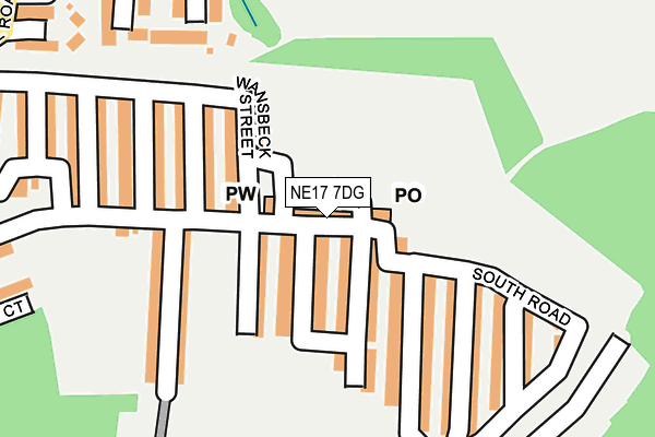 NE17 7DG map - OS OpenMap – Local (Ordnance Survey)