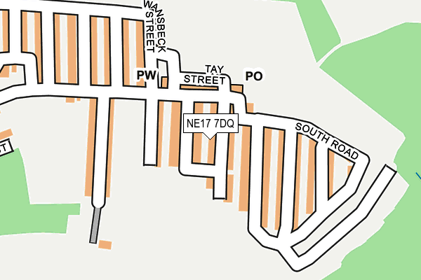 NE17 7DQ map - OS OpenMap – Local (Ordnance Survey)