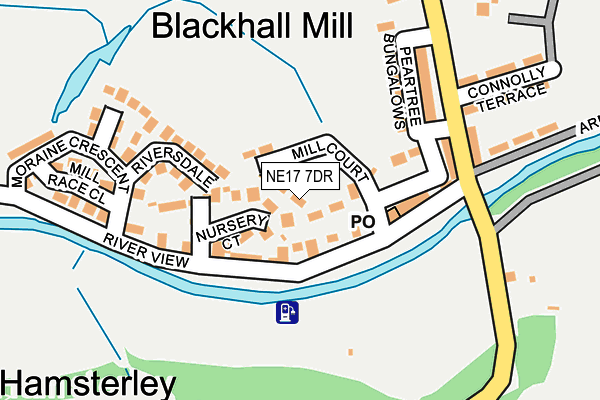 NE17 7DR map - OS OpenMap – Local (Ordnance Survey)