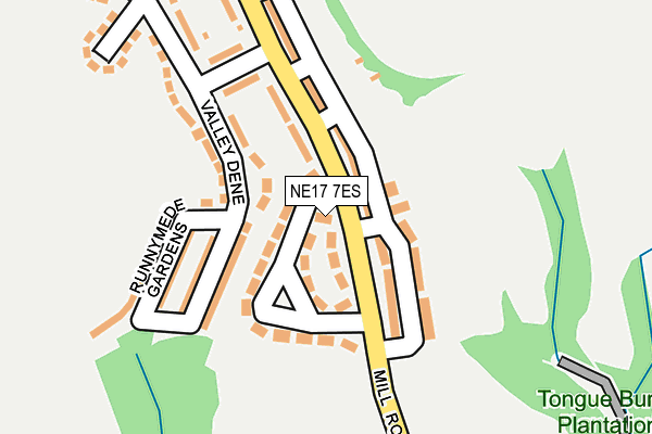NE17 7ES map - OS OpenMap – Local (Ordnance Survey)