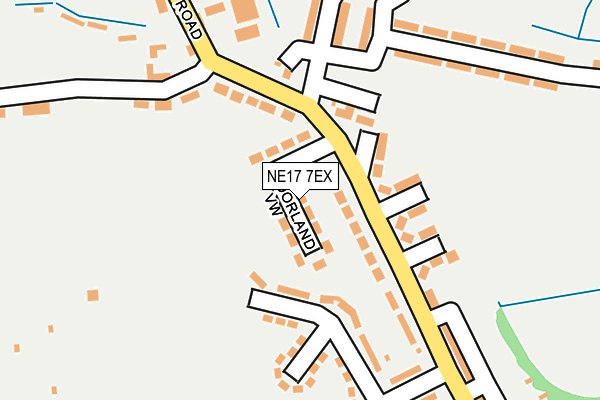 NE17 7EX map - OS OpenMap – Local (Ordnance Survey)