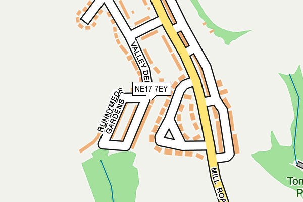 NE17 7EY map - OS OpenMap – Local (Ordnance Survey)