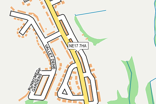 NE17 7HA map - OS OpenMap – Local (Ordnance Survey)