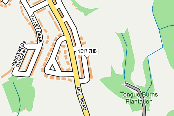 NE17 7HB map - OS OpenMap – Local (Ordnance Survey)