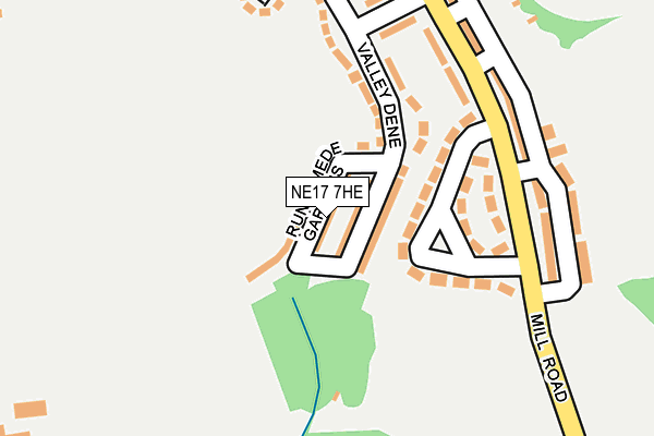 NE17 7HE map - OS OpenMap – Local (Ordnance Survey)