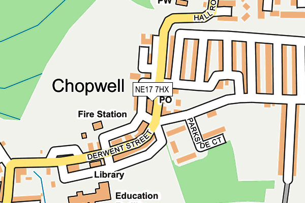 NE17 7HX map - OS OpenMap – Local (Ordnance Survey)