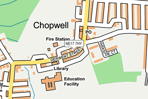 NE17 7HY map - OS OpenMap – Local (Ordnance Survey)