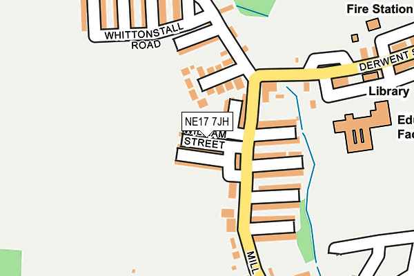 NE17 7JH map - OS OpenMap – Local (Ordnance Survey)