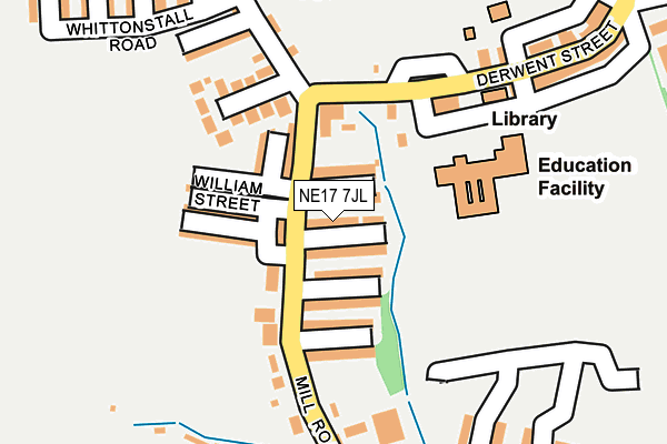 NE17 7JL map - OS OpenMap – Local (Ordnance Survey)