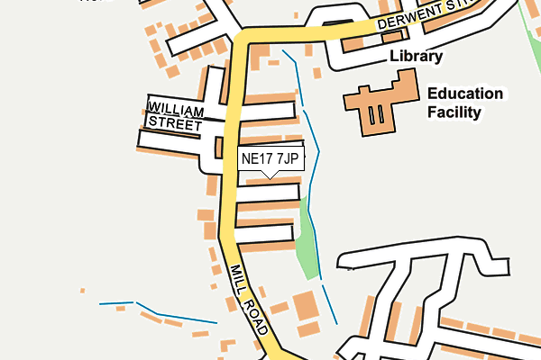 NE17 7JP map - OS OpenMap – Local (Ordnance Survey)