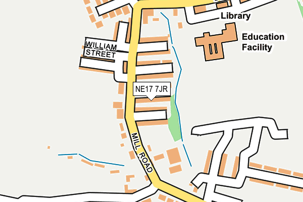 NE17 7JR map - OS OpenMap – Local (Ordnance Survey)