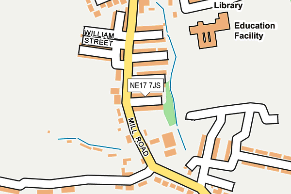 NE17 7JS map - OS OpenMap – Local (Ordnance Survey)