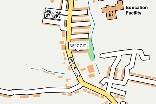 NE17 7JT map - OS OpenMap – Local (Ordnance Survey)