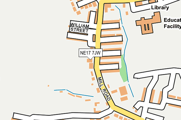 NE17 7JW map - OS OpenMap – Local (Ordnance Survey)