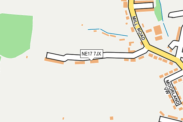 NE17 7JX map - OS OpenMap – Local (Ordnance Survey)