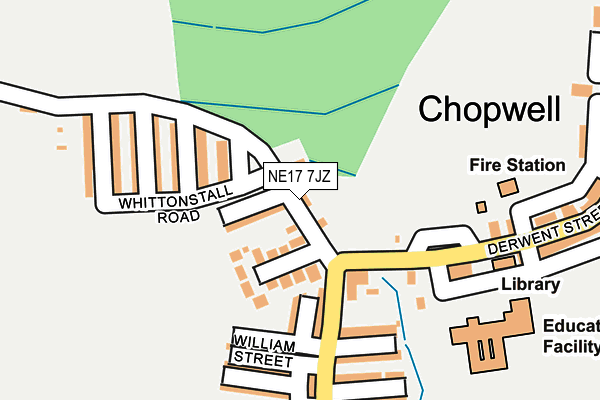 NE17 7JZ map - OS OpenMap – Local (Ordnance Survey)