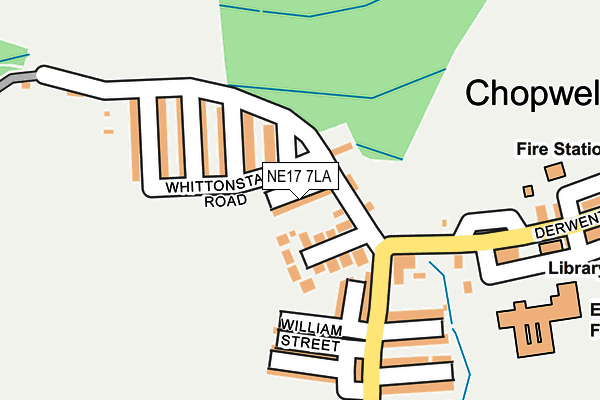 NE17 7LA map - OS OpenMap – Local (Ordnance Survey)