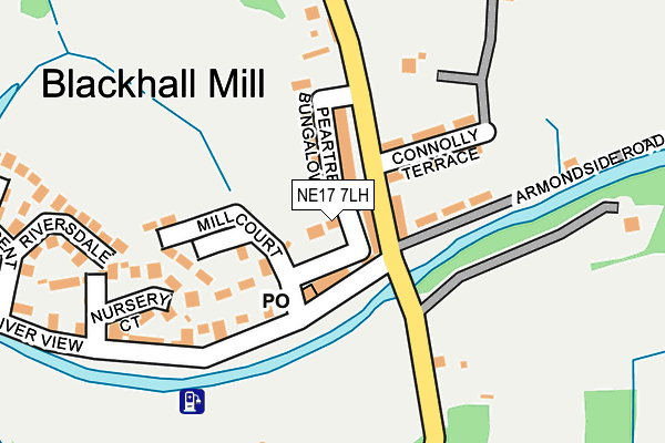 NE17 7LH map - OS OpenMap – Local (Ordnance Survey)