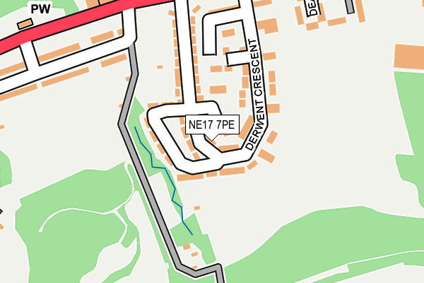 NE17 7PE map - OS OpenMap – Local (Ordnance Survey)