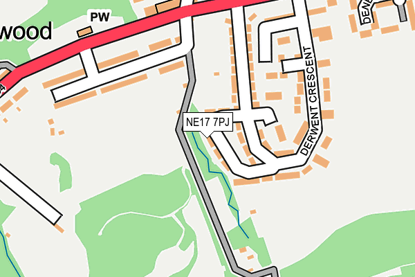 NE17 7PJ map - OS OpenMap – Local (Ordnance Survey)