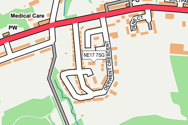 NE17 7SG map - OS OpenMap – Local (Ordnance Survey)