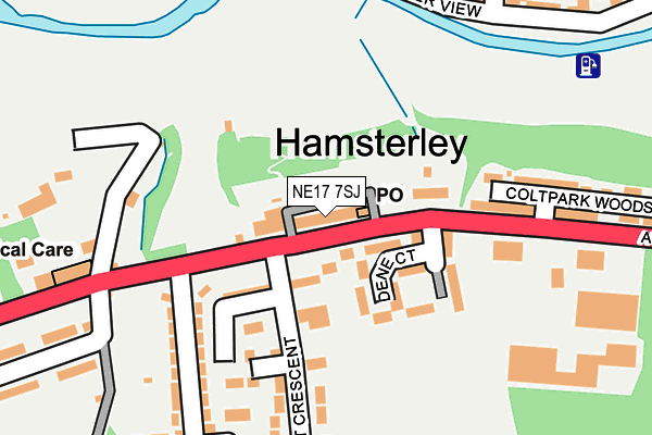 NE17 7SJ map - OS OpenMap – Local (Ordnance Survey)