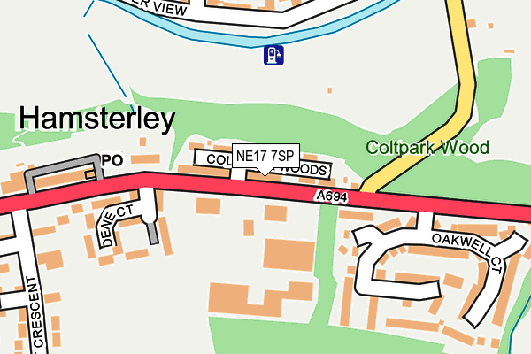 NE17 7SP map - OS OpenMap – Local (Ordnance Survey)