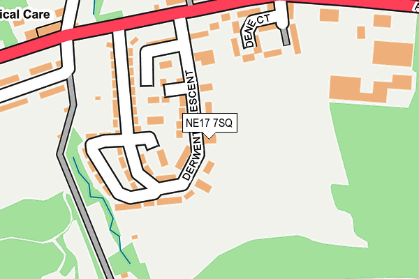 NE17 7SQ map - OS OpenMap – Local (Ordnance Survey)