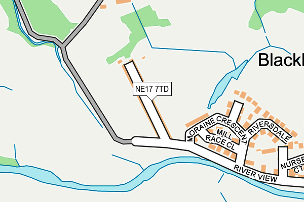 NE17 7TD map - OS OpenMap – Local (Ordnance Survey)