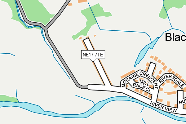 NE17 7TE map - OS OpenMap – Local (Ordnance Survey)